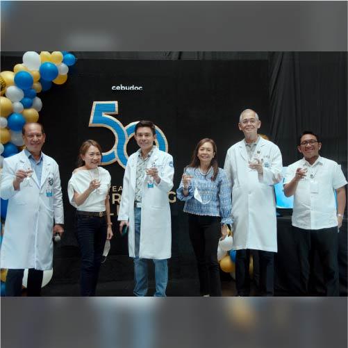 The hospital's core during ceremonial toast of the Opening ceremony in Medical Arts Building 2 of Cebu Doctors University Hospital. 